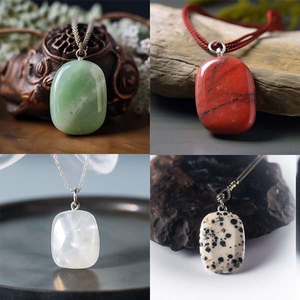 Natural Flat Stone Pendants